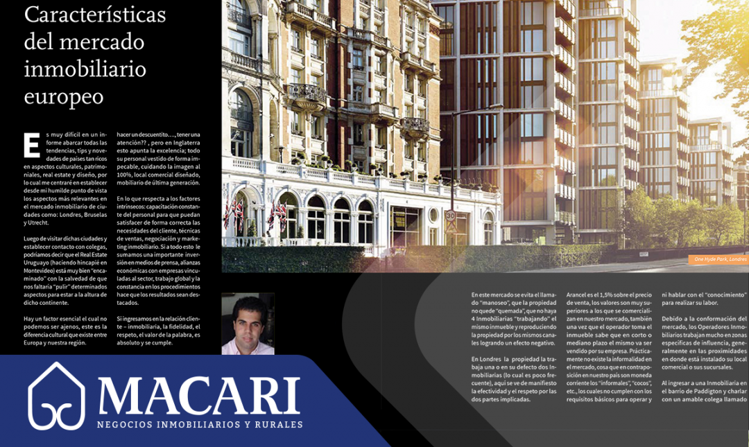 Características del mercado inmobiliario europeo
